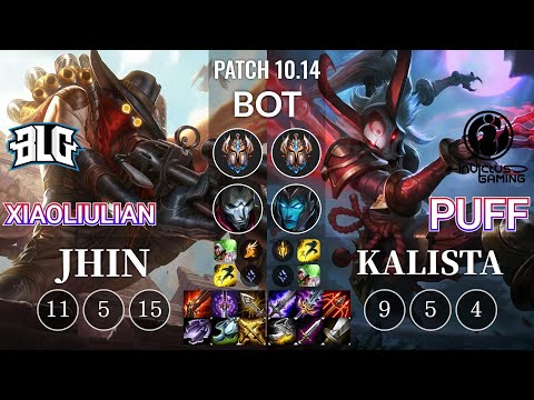 BLG xiaoliulian Jhin vs IG Puff Kalista Bot - KR Patch 10.14