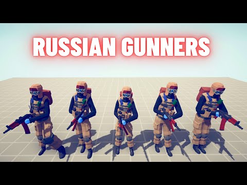 RUSSIAN GUNNERS vs EVERY FACCTION UNITS - Totally Accurate Battle Simulator TABS