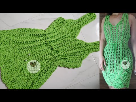 passo a passo Saída de praia em crochê ( vestido de crochê)