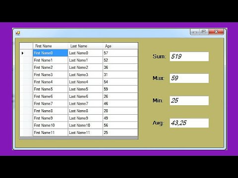 C# Tutorial - How To Get The DataGridView Column Max, Min, Sum, Average Value Using C# [ With Code ] Video