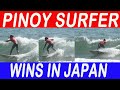 Siargao surfer, tinaas ang bandila ng Pilipinas sa Japan pagkatapos magwagi sa surfing competition