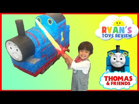 GIANT THOMAS AND FRIENDS Pinatas Surprise Toys Challenge Video
