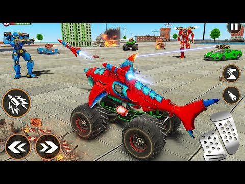 Monster Truck Robot Shark Attack –Car Robot Game Game Hippo Studio Robot Game 2021 Gameplay