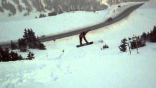 Backside 180 off booter in Loveland Pass CO