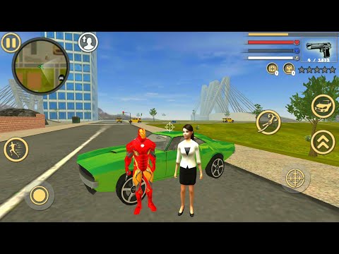 Iron Rope Hero: Vice Town City Crime Simulator #3 - My Car And My Girl | Best Android GamePlay FHD