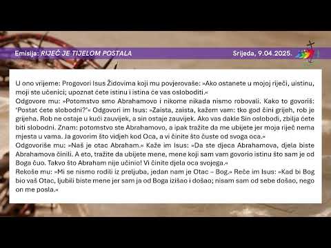 V. korizmeni tjedan – srijeda (Iv 8,31-42)