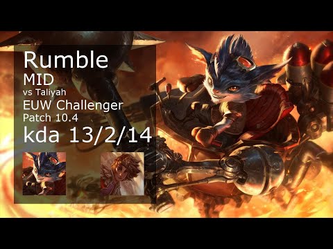 Rumble Mid vs Taliyah - EUW Challenger 13/2/14 Patch 10.4 Gameplay