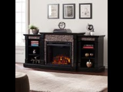 FE8525: Gallatin Faux Stone Electric Fireplace w/ Bookcases Assembly Video Video