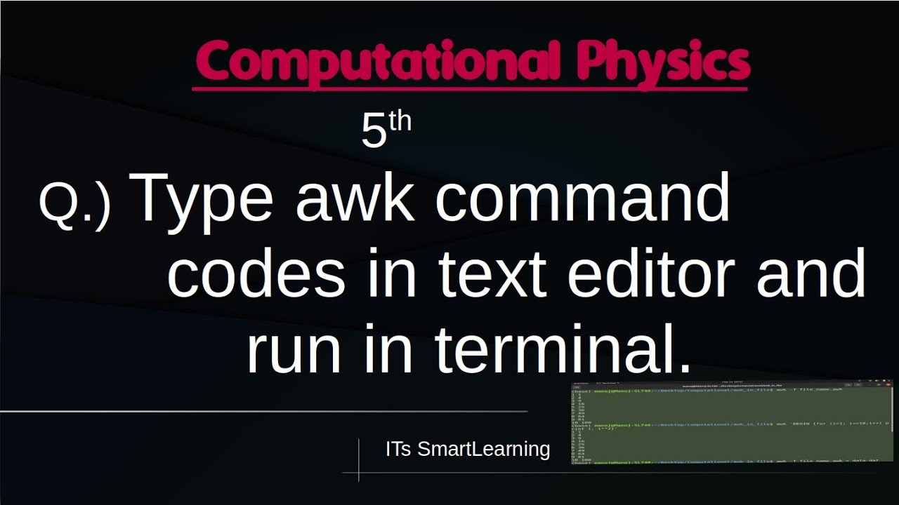 awk command - write codes using awk command in text editor and run in terminal