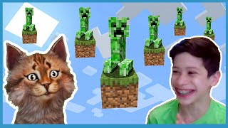 CREEPERS INVADED OUR ISLAND! - Minecraft But We Only Get ONE BLOCK! #2