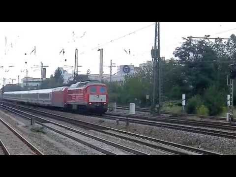 "Schürzen"-Ludmilla 232 906 vor Umleiter-EC 115 (Durchfahrt mit Gepfeife)