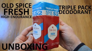 Unboxing Old Spice Fresh High Endurance Deodorant Triple Pack