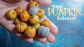 How to make miniature polymer clay pumpkins for crafts | Polymer clay tutorial | DIY mini pumpkin