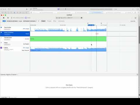Time profiling in Xcode Instruments.