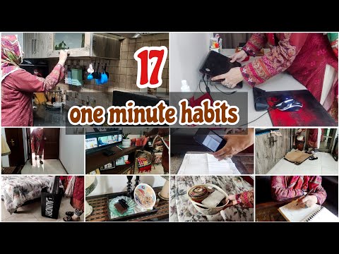 17 ONE-MINUTE Habits For A Tidy & Clutter-Free Home  || 17 ONE-MINUTE Habits For A Neat Home