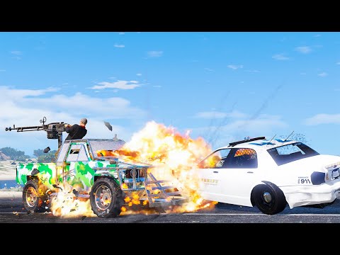 GTA 5 TECHNICAL 4X4 (With Ramp) CAR CRASHES Part.2 - SUPER CINEMATIC PICTURE WITH SLOW MO ep.72