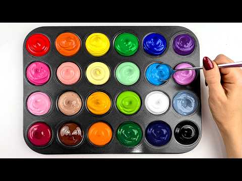How To Create New Colors With Acrylic Paint / Satisfying Color Mixing