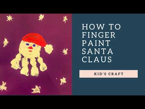 HOW TO FINGER PAINT SANTA CLAUS l kid's craft l Рисование ладошкой: Дед Мороз