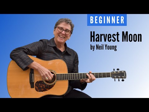 Learn to play Harvest Moon by Neil Young | Drop D tuning | Beginner guitar lesson