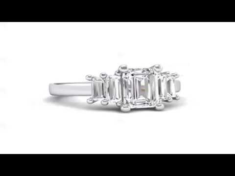 Stepped Five-Stone Diamond Engagement Ring (1.84 CTW)