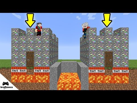 TROLL VS MİNECRAFT - RENKLİ ŞANS BLOĞU KALE SAVAŞI