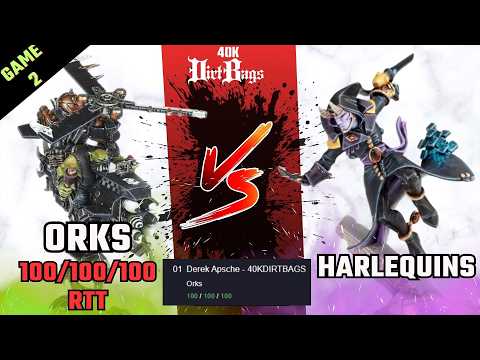 Orks Perfect 300/300 RTT win Game 2 vs Harlequins | Competitive | Warhammer 40k #40k
