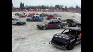 preview picture of video 'Demolition Derby Cochrane winter carnival 2013'