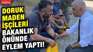 Bakanlık önünde eylem yapan Doruk Maden işçilerine Vatan Partisi'nden destek!
