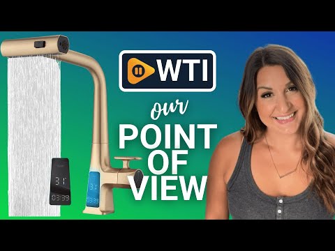 Gold Waterfall Kitchen Sink Faucet with LED Temperature and Usage Time Display - WTI product video review