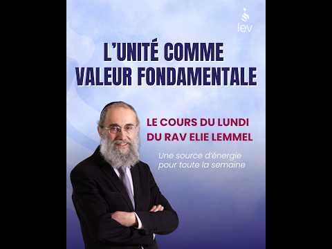 L'unité comme valeur fondamentale - Rav Elie Lemmel