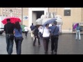 Old Lady Running Thru The Vatican In Rome Italy