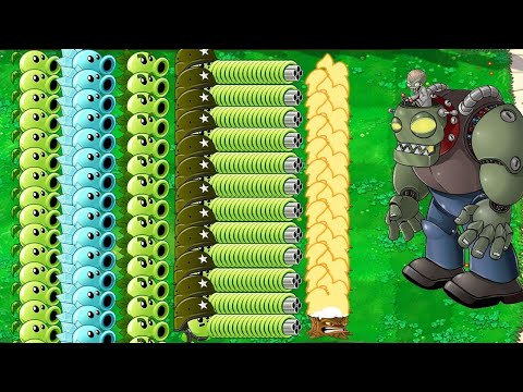 Plants vs Zombies | Winter-Melon Gatling Pea vs All Zombie Gargantuar