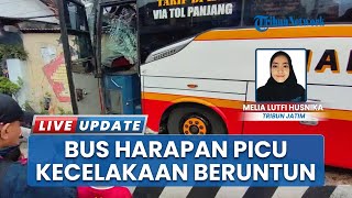 Bus Harapan Jaya Diduga Terobos Lampu Merah, Laka Karambol Libatkan Sejumlah Kendaraan di Kediri