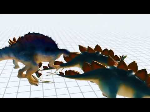 Stegosaurus vs Spinosaurus & T-rex-Animal Revolt Battle Simulator