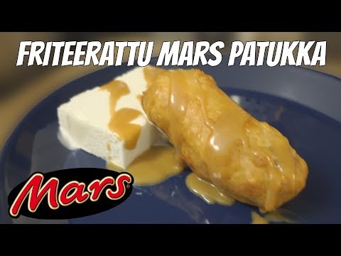 Friteerattu MARS-Patukka &amp Kinuskikastike