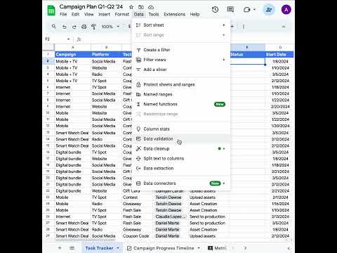 Simply workflows by creating dropdown lists with data validation in Google Sheets ✅  #Shorts
