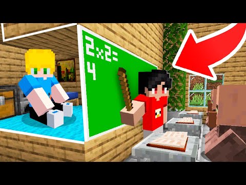 I've Created a Secret Hideout at the Villagers' School in Minecraft