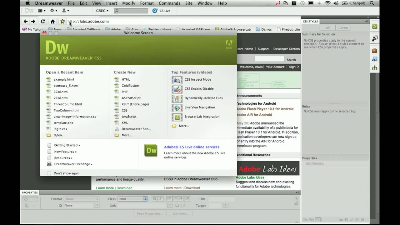 CS5.5 Roadshow: Dreamweaver for HTML5 and CSS3 - video 2