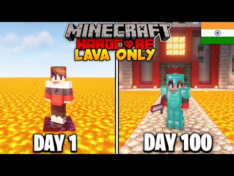 GoldDice Gaming - I Survived 100 Days in Lava Only World in Minecraft Hardcore (HINDI)