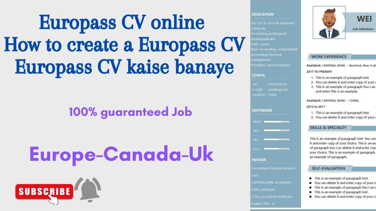 Europass CV online 2024 | How to create a Europass CV | Europass CV kaise banaye | Let's move Abroad