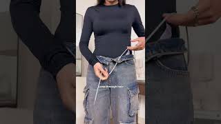 HOW TO FIX A TOO BIG JEANS/PANTS 👖 Save for later ✨ #fashionhacks #fashion