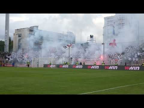 Velež Mostar - Zrinjski Mostar (Cup Final) 1st Half Pyro (Zrinjski) 17.05.2023