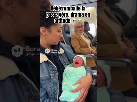Bébé remballe la passagère, drama en altitude 💀😭 #bebes #bebe #bebek #bebê #bébé #veo3 #baby