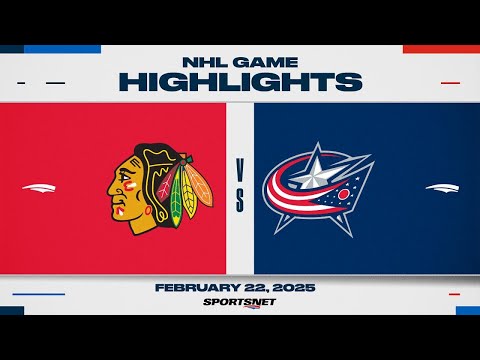 NHL Highlights | Blackhawks vs. Blue Jackets - February 22, 2025