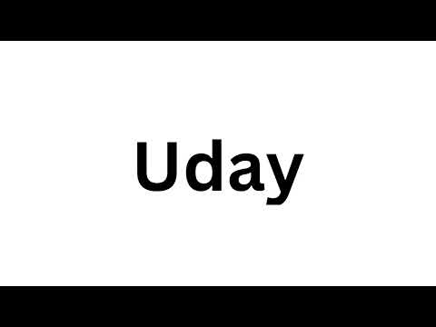 How to pronounce the Indian name Uday like a native speaker.