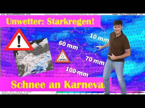 Winterchaos an Fastnacht: Nach Starkregen kommt der Temperatursturz mit Schneefall!