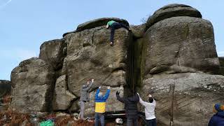 Video thumbnail of Superbloc, 8A+. Gardom's Edge