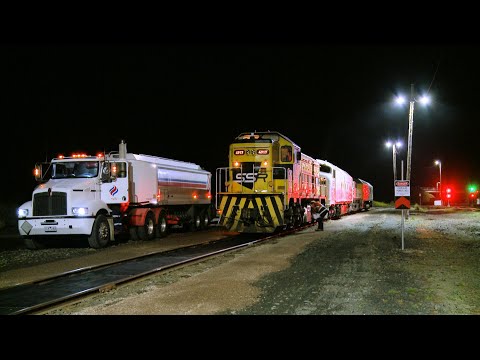 2KV3 SSR Grain Train Diesel Locomotives Refuel 4917, CLF3, 48s34, RL306 (5/10/2020) - PoathTV
