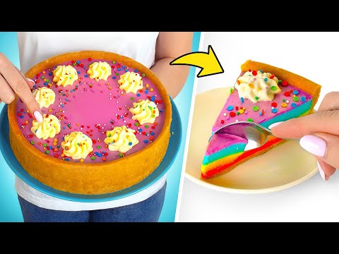 🌈🍰 No-Bake Rainbow Cheesecake! The Brightest & Easiest Dessert Ever! 🎉