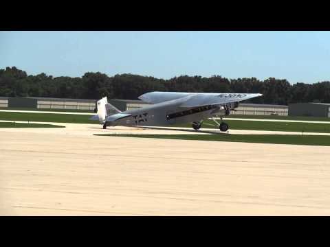 1928 Ford Trimotor airplane in Springfield, IL  take off